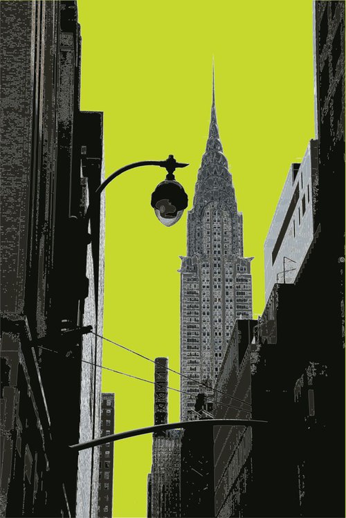 The Chrysler Building NY on lime by Keith Dodd