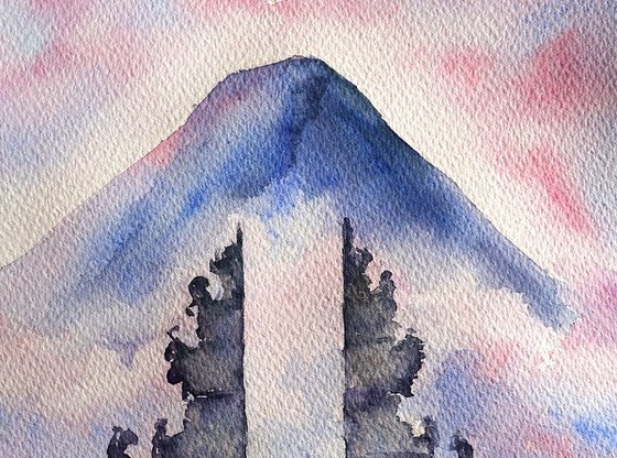 Iconic Gates of Heaven in Bali, Indonesia - ORIGINAL Watercolor painting