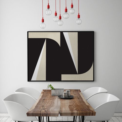 Abstract Black & White Graphic No. 1 - 30x40 by Nicolette Capuano