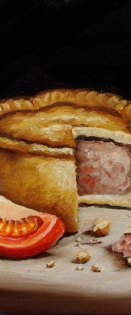 Pork pie with tomato by Jane Palmer Art