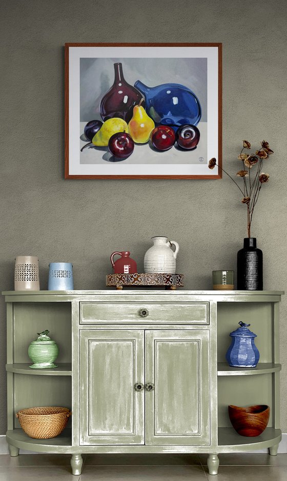 Mixed Fruit Coloured Glass