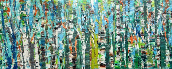 Whisper of the birch grove. Triptych