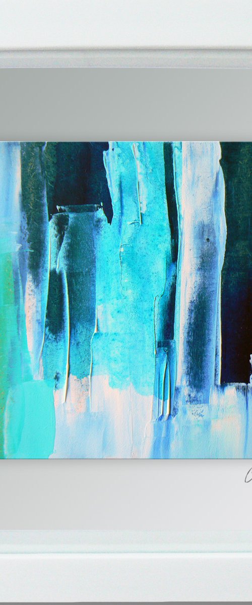 Framed ready to hang original abstract  - Deep water #8 by Carolynne Coulson