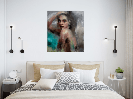 Abstract Portrait painting of woman Original on Canvas