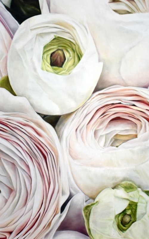 Original oil painting "My joy" with ranunculus 120*80 cm by Ivlieva Irina by Irina Ivlieva