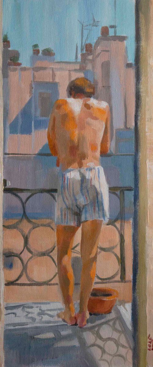 Summer morning original painting by Kateryna Bortsova