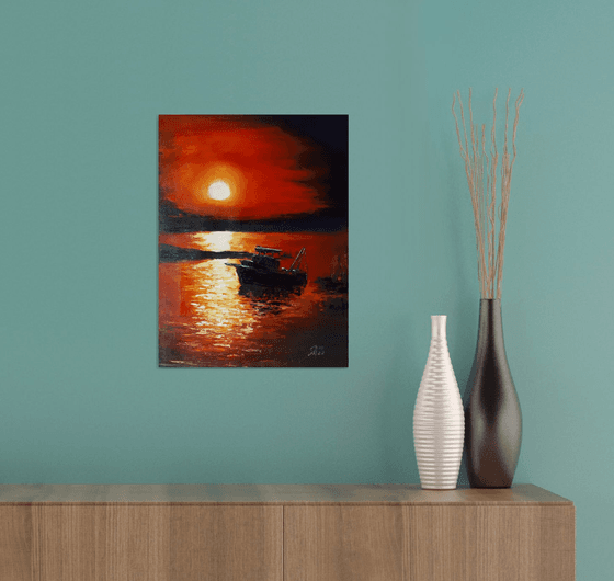 Sunset /  ORIGINAL OIL PAINTING