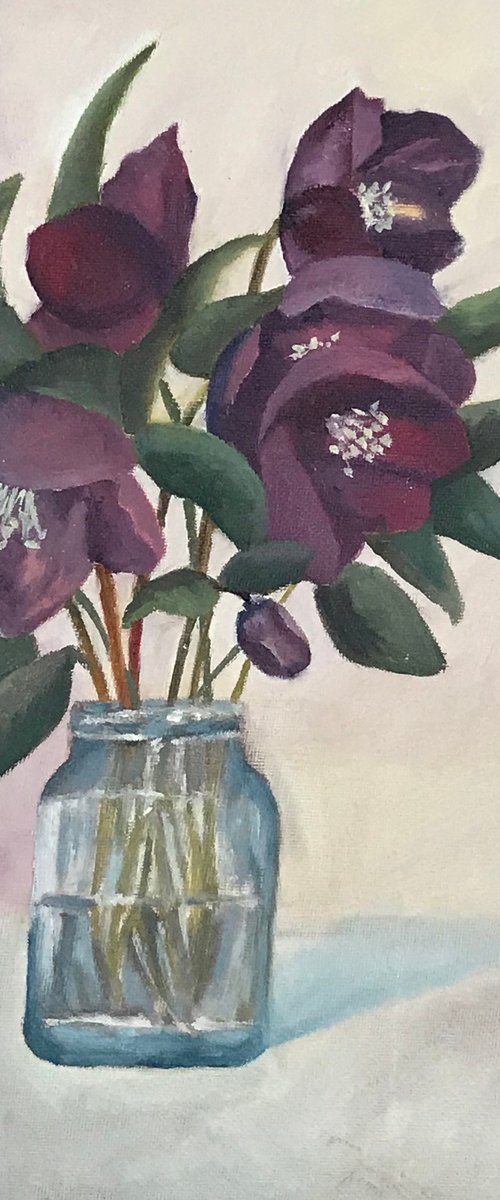 Hellebores in Oil by JANE  DENTON