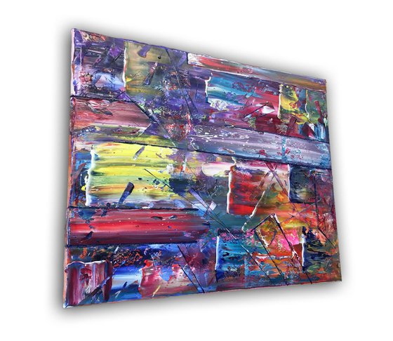 "Freeway Frenzy" - SPECIAL PRICE - Original PMS Oil Painting On Canvas - 20 x 16 inches