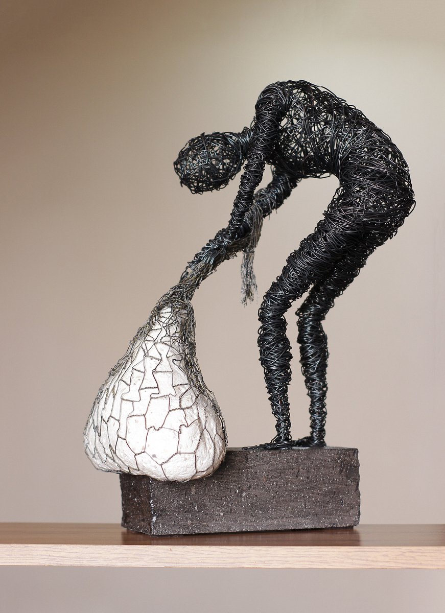 Expressive Animal Sculpture By Karen Axikyan, 12 X 17", Mass, Original Artwork