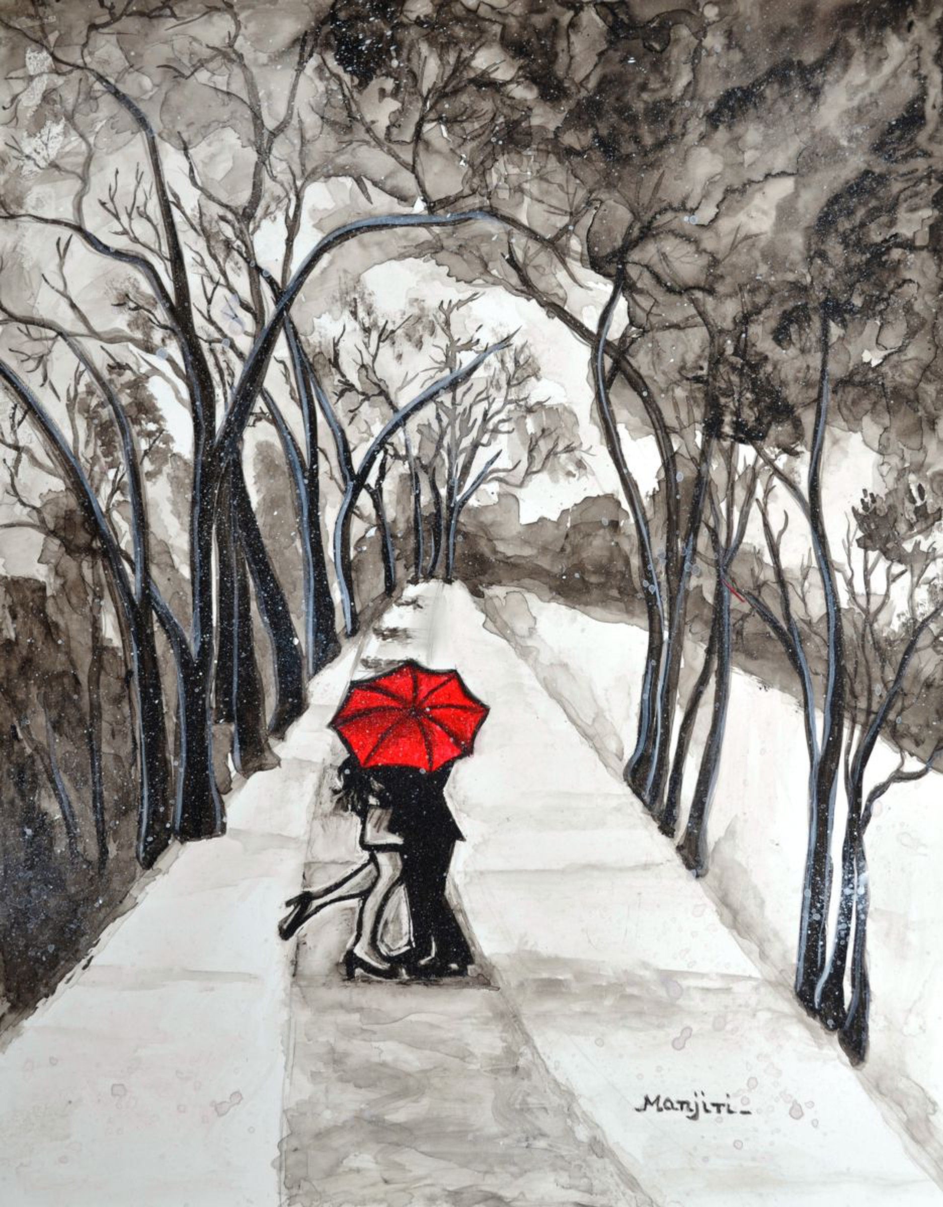 Special Sale Snow Kiss Romantic Black And White Artfinder