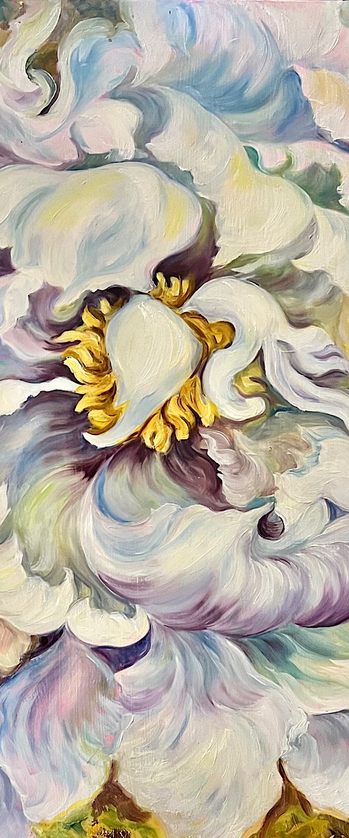 Embrace- Peony Flower Painting by Anita Nowinska