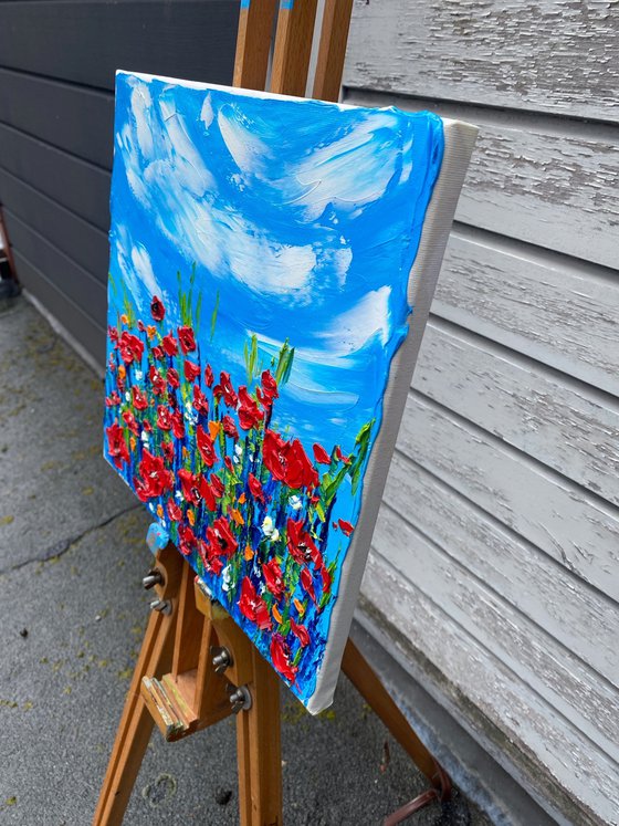 Red poppies at the meadow