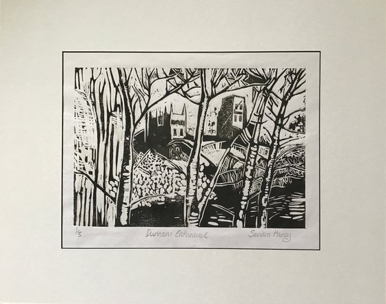 Durham Cathedral - linocut