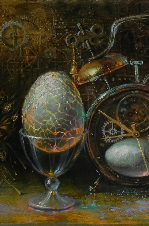 "Awakening" Original Surreal Artwork Home Wall Decor Small painting Framed by Yurii Novikov