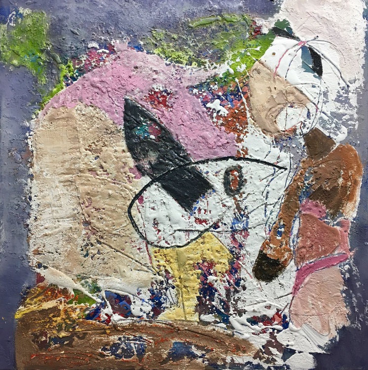 Original Abstract Painting Animal Planets Knife Artfinder