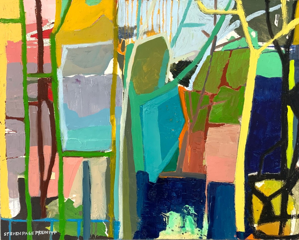 Impressionistic Abstract Oil Painting By Steven Page Prewitt, 30 X 24", Tonight We Spring Forward!, Original Artwork