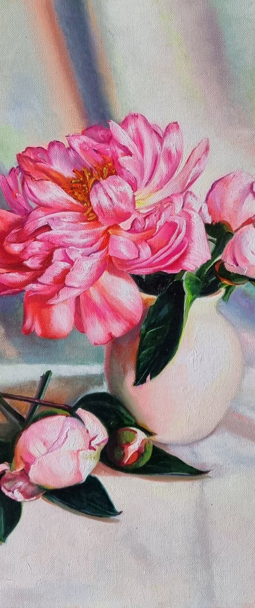 "Pink silk "   peonies flower 2021 by Anna Bessonova (Kotelnik)