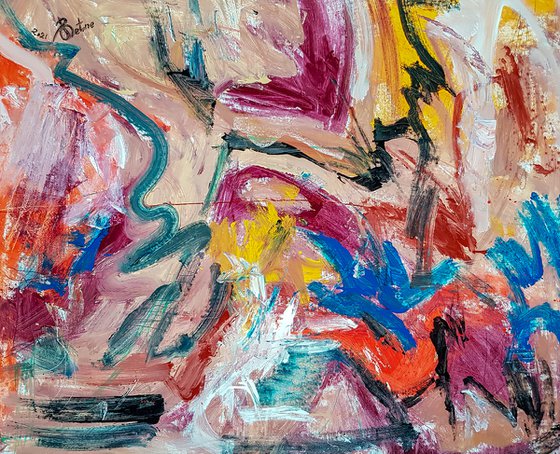 - Tuta Mondo N-7 - Style of Willem de Kooning. Abstract Expressionism Painting