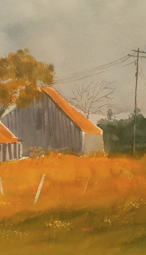 Barns in Morning Light by Charles Pierson
