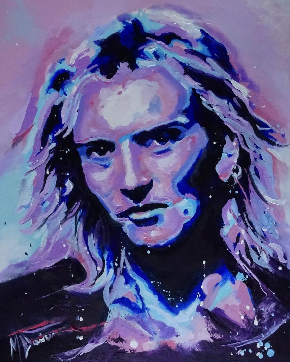 Impressionistic Portrait Oil Painting By Mel Davies Original Art, 16 X 20", 