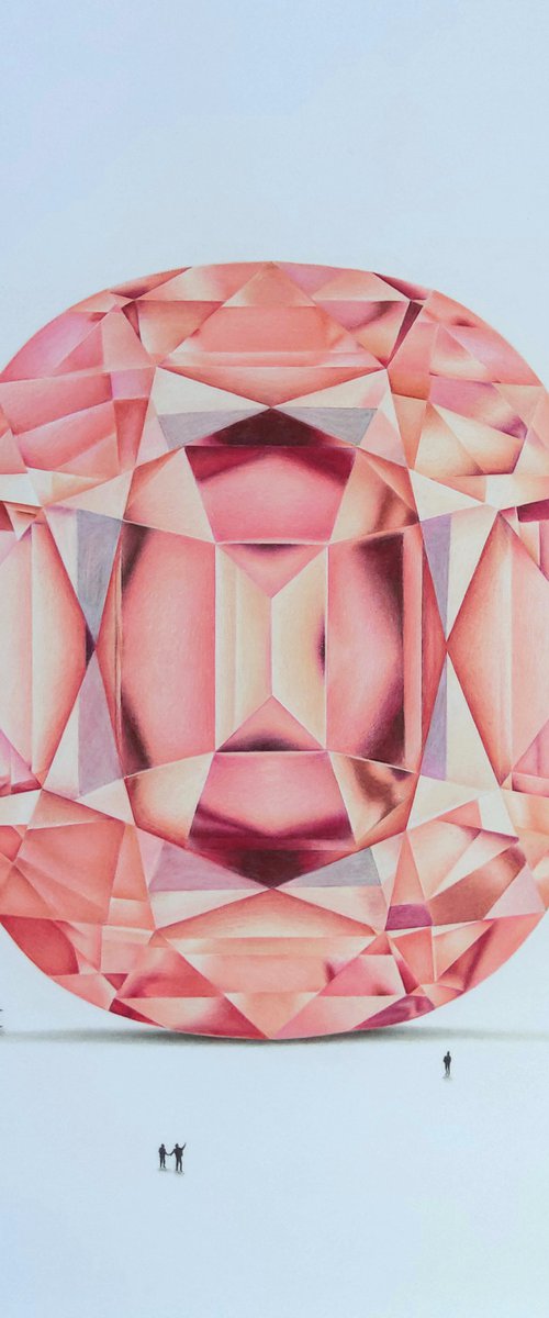 Vivid Pink Diamond, A Drawing by Daniel Shipton