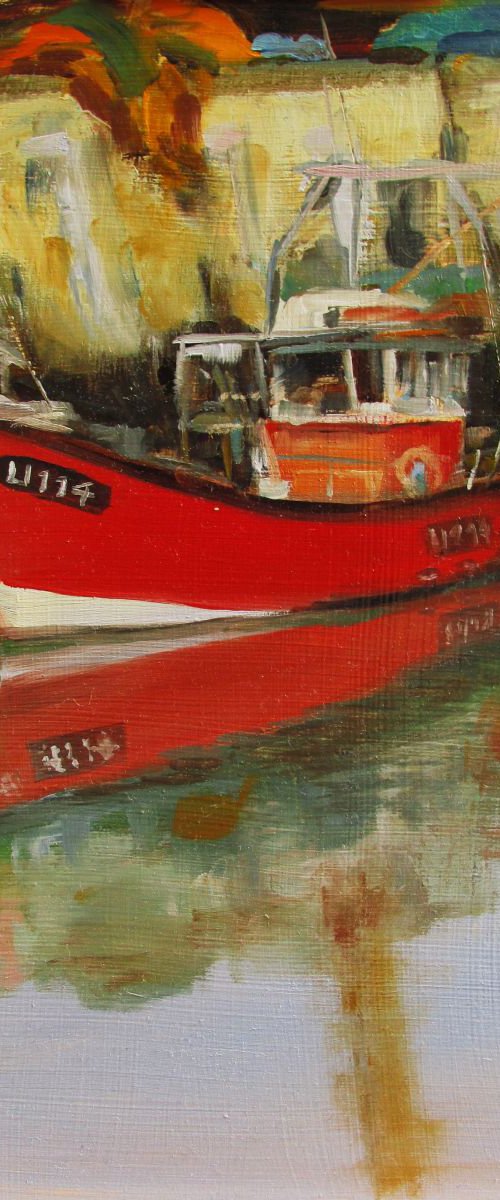Red Boat, Whitstable Harbour by Jackie Smith