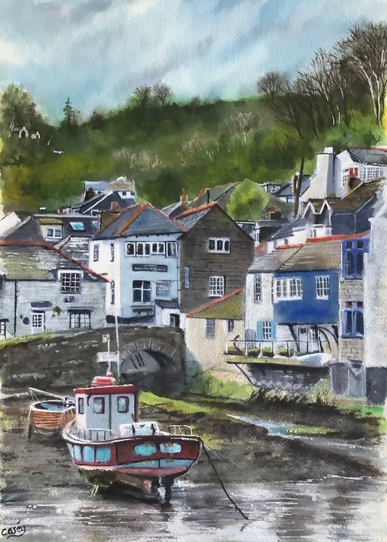 Low tide at Polperro, Cornwall.