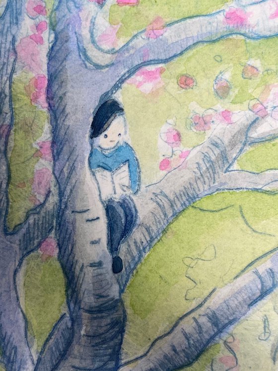 Reading in the Cherry Tree 4/10