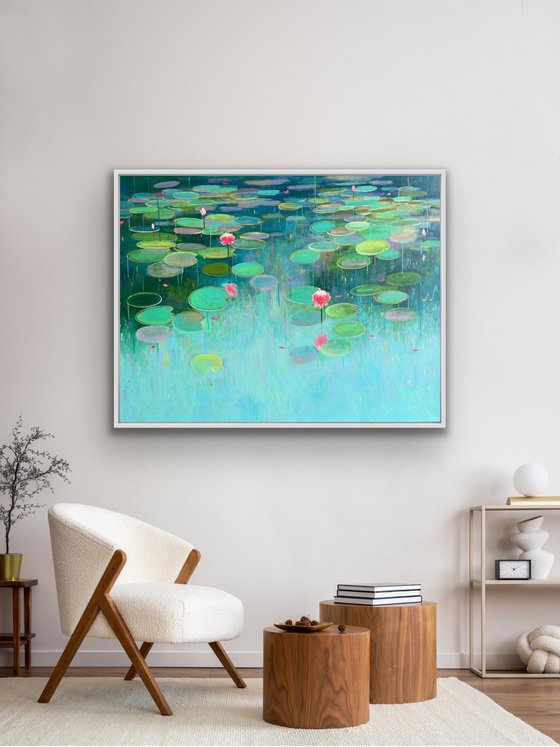 Blossoms in Teal