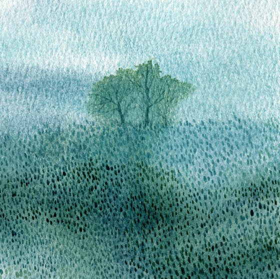 Calm watercolor landscape
