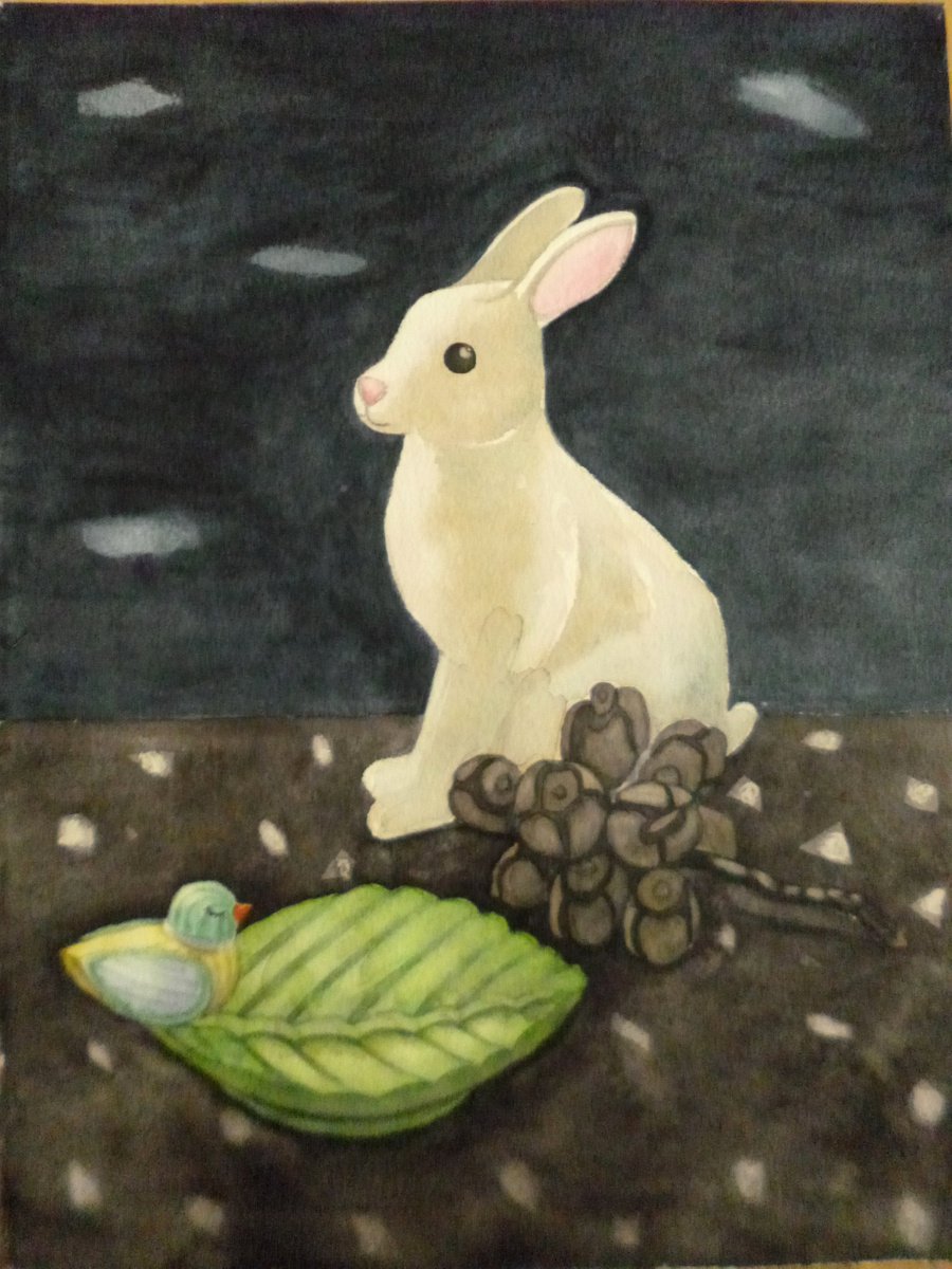 Still Life With Rabbit Ornament by Donna McGlynn