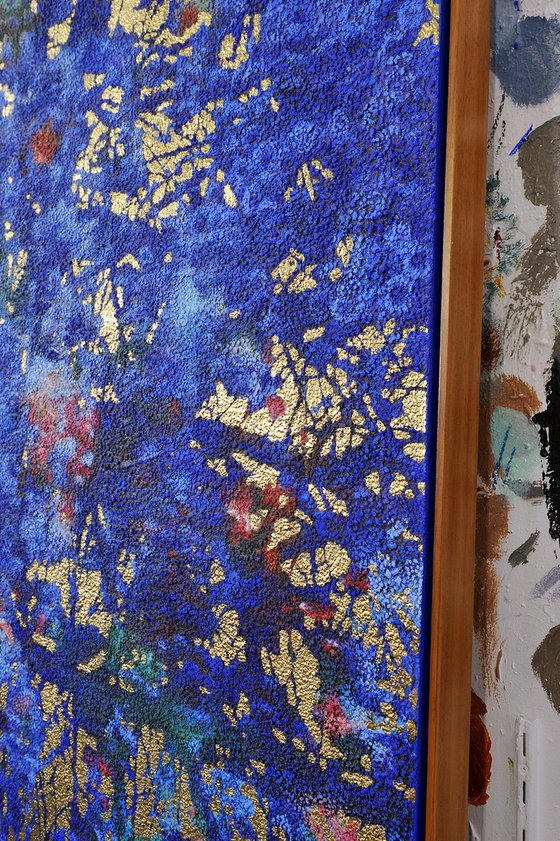 Cobalt & Gold cherry blossom