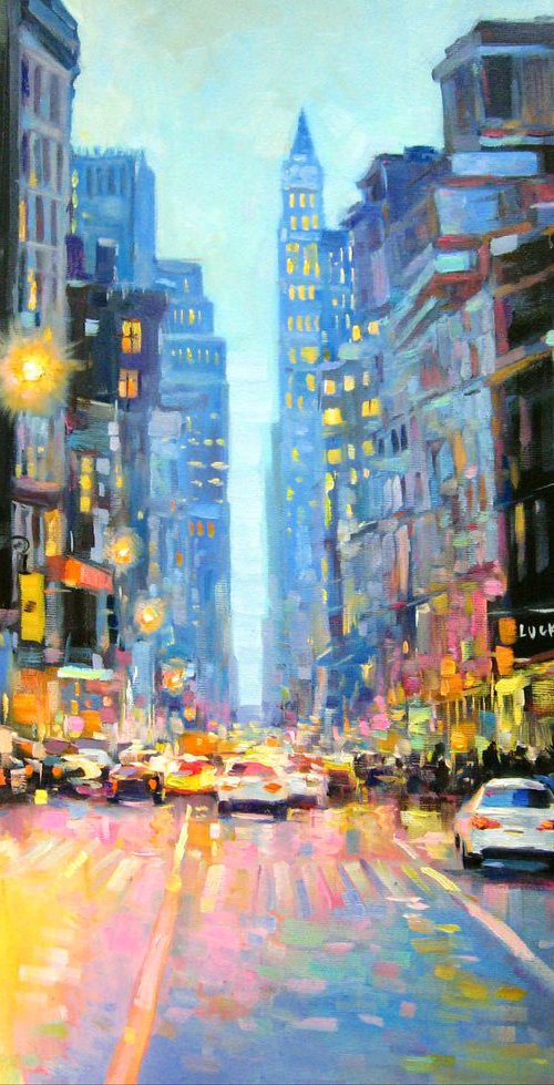 Evening city new York by Vladimir Lutsevich