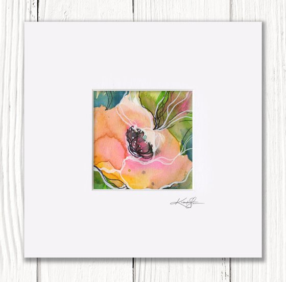 Little Dreams 22 - Small Floral Painting by Kathy Morton Stanion