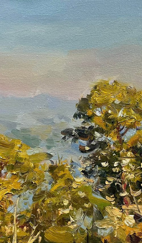 When Golden Light Touches the Treetops by Sarawut Donrasri