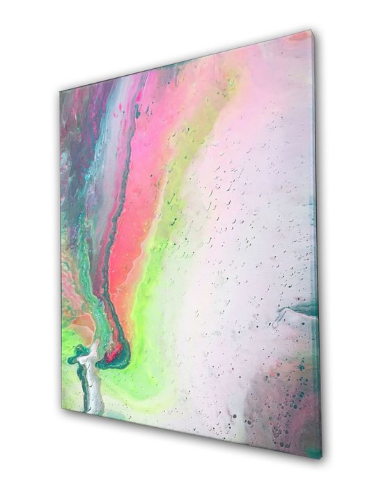 "Raining Peace" - FREE USA SHIPPING - Original Abstract PMS Fluid Acrylic Painting - 16 x 20 inches