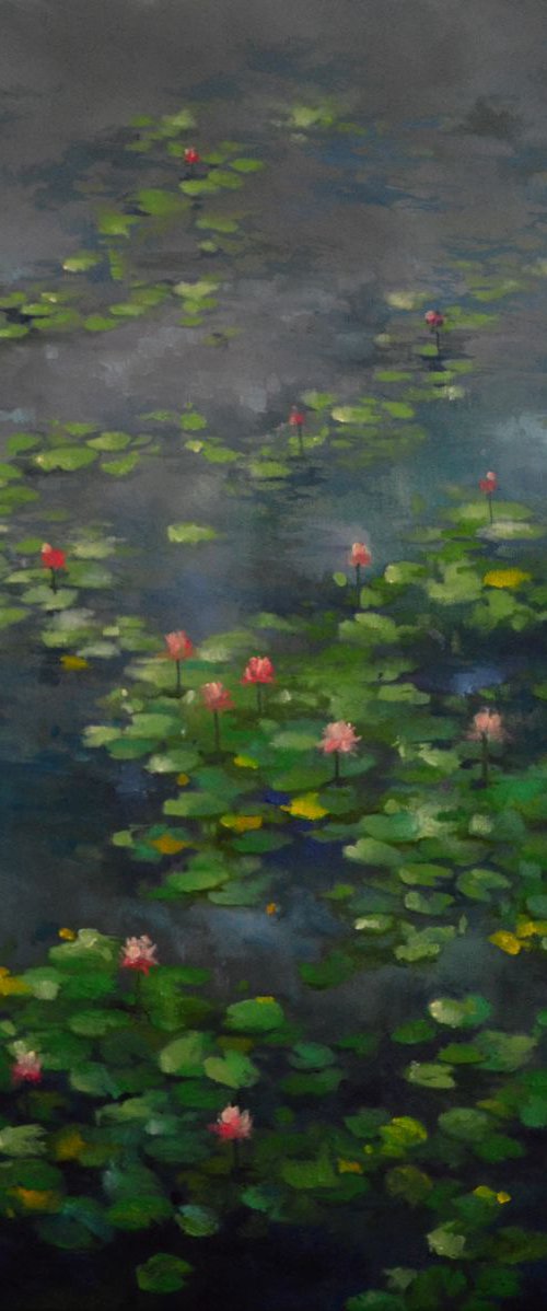 Lily pond. After the rain by Zhanna Kondratenko