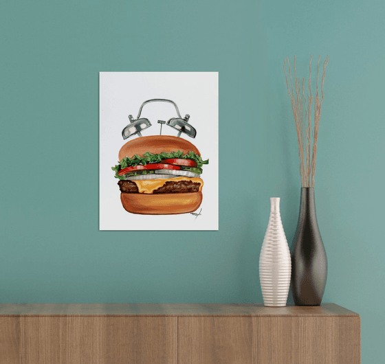 Hamburger Clock. Burger King Time. Eating Fast Food. Hunger. Diner. Brekfast. Restaurant. McDonalds. McDonald's.