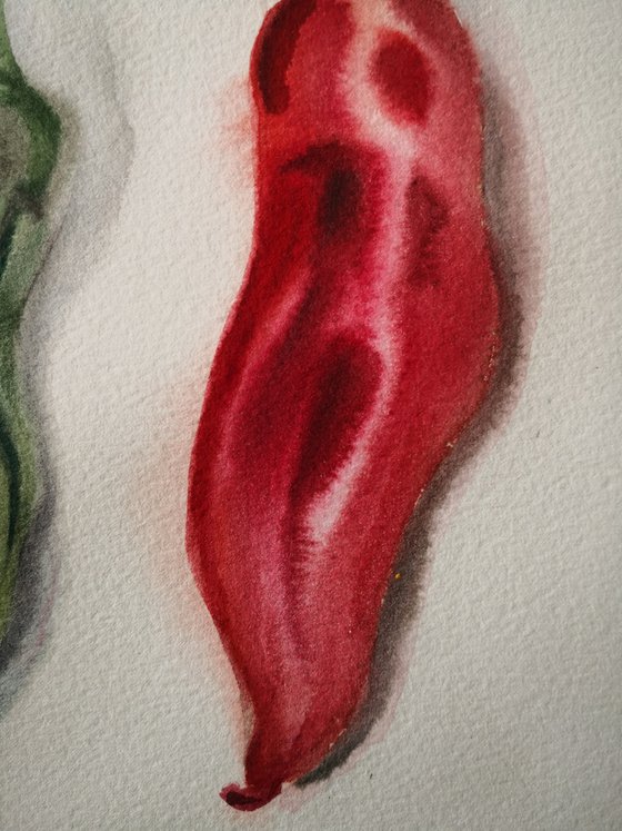 Green and Red Peppers