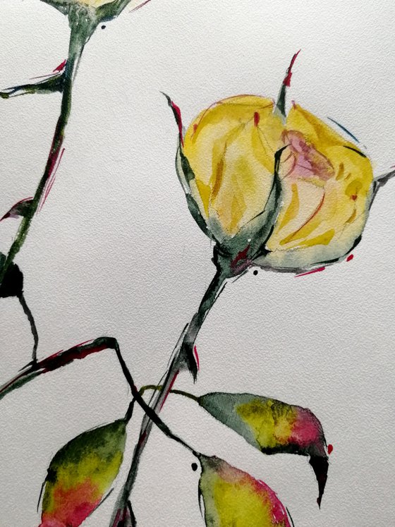 Yellow roses painting.