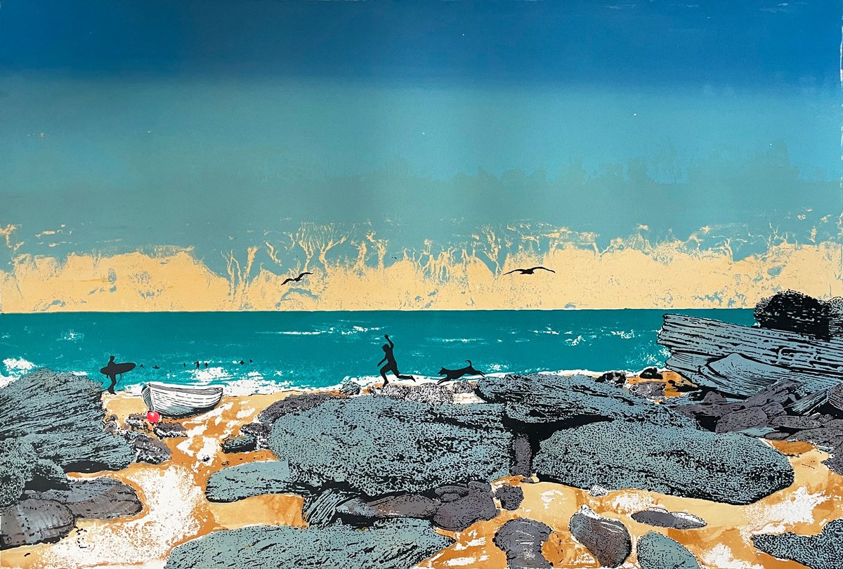 Landscape Screenprint By Tim Southall, 27 X 19", Beach Boys, Original Artwork