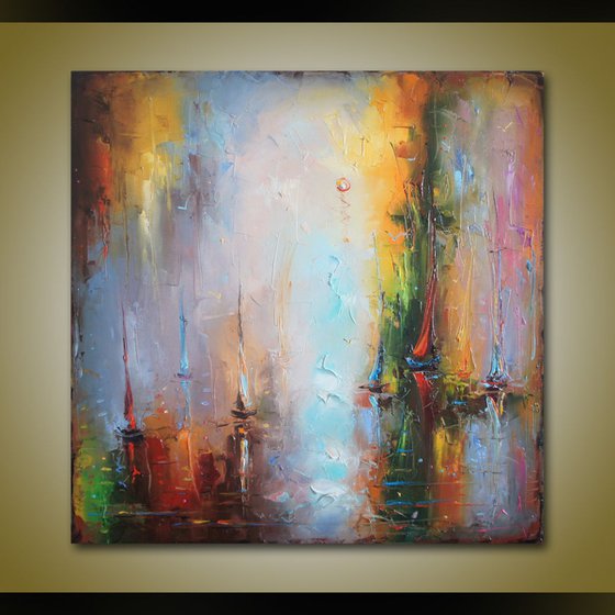 Sea decor, Abstract Oil Painting on Canvas