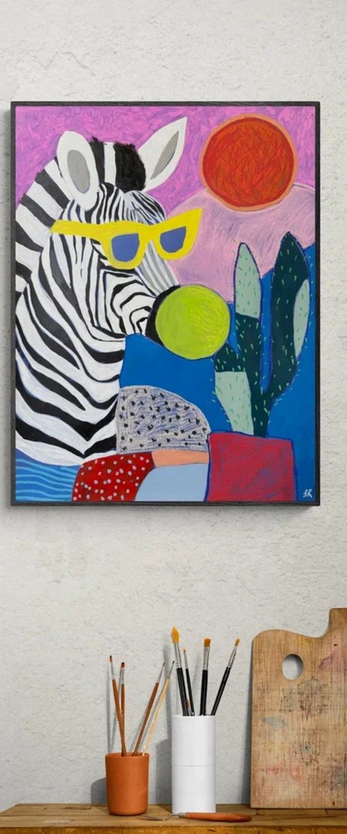 Whimsical Zebra by Sasha Robinson
