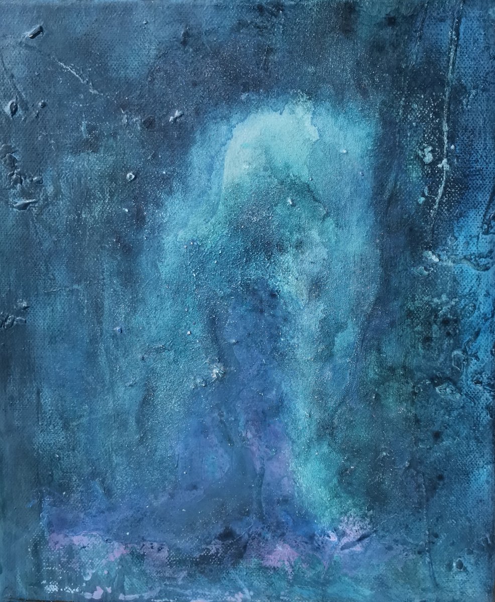 Organic Abstract Acrylic Painting By Doris Duschelbauer, 10 X 12, Emotions V, Original Artwork