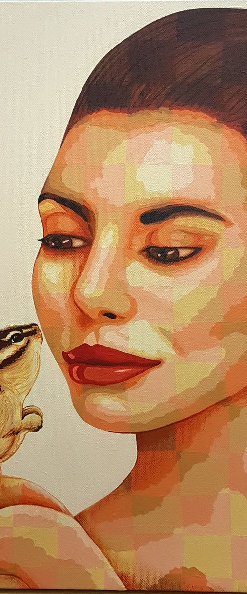 Lady and Squirrel by Sonaly Gandhi