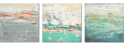 Triptych (abstract landscapes) by Susana Sancho Beltrán