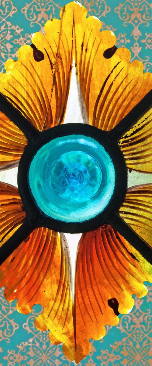 stained glass on turquoise by Emily Hughes