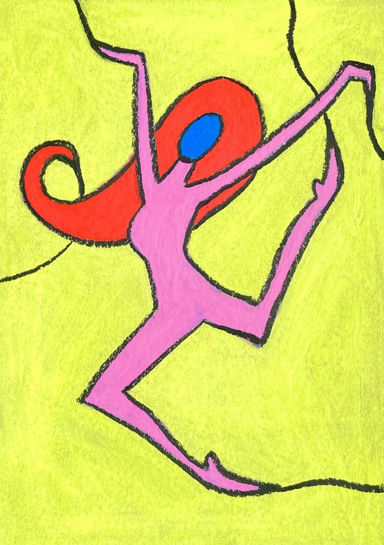 Yellow, Pink and Blue dancers(triptych)