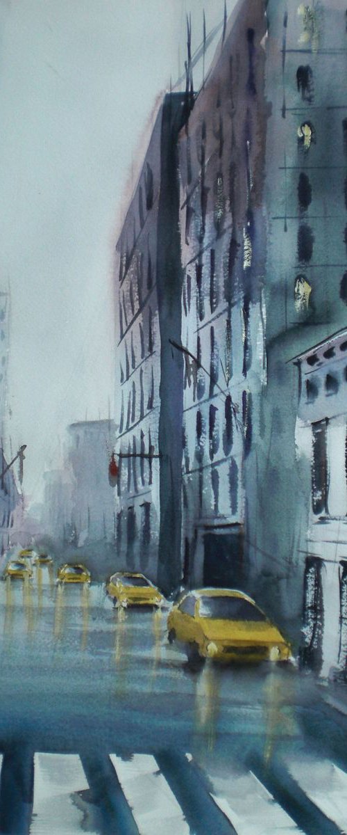 yellow cabs in New York 2 by Giorgio Gosti